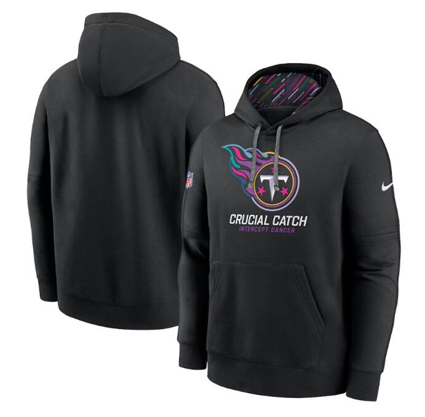 Men's Black Tennessee Titans 2024 Crucial Catch Club Pullover Hoodie